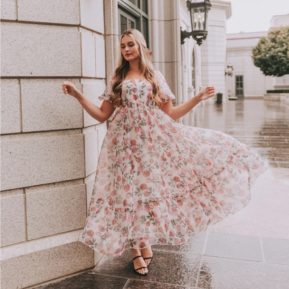 Floral Pink Maxi Dress
